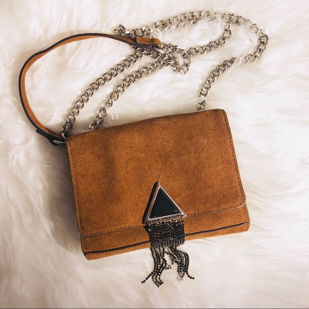 ZARA real leather suede crossbody